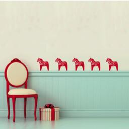 Dala Horse Vinyl Wall Decals - Scandinavian Folk Art Pattern - thumbnail 2