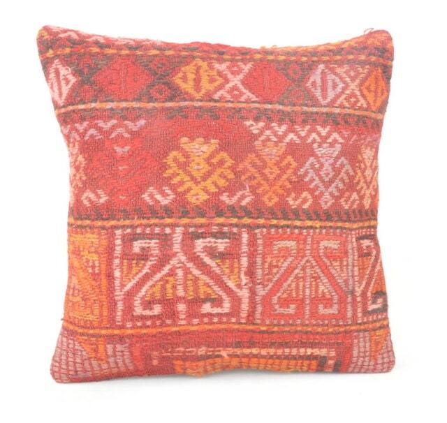 Kilim Cushion Cover, Pillow, Home Decor, Cojin Lana , Unico, 40x40 cm , 16x16Inc, Decor , Decorative Pillow - image 1