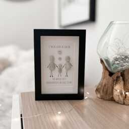 Personalised Pebble Art Picture Frame, Grandparents Keepsake Stone Gift, Birthday Present Unique - thumbnail 2