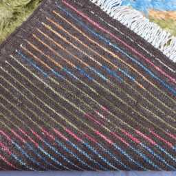 3'5x5'3 Ft Moroccan Wool Rug, Sage Green Blue Soft Pile Natural Veg Dyes Afghan Handmade Geometric Design Beni Ourain Berber Rug - thumbnail 4