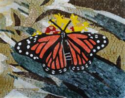 Mosaic Wall Art - Orange Butterfly
