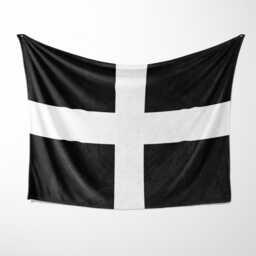 Cornish Flag Blanket - Black & White St Pirans Throw Cozy Soft Fleece Bed Cover Cornwall Pride Travel Celtic Soccer Fan Home Decor - thumbnail 2