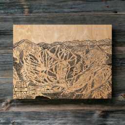 Brighton Mountain Utah Ski Trail Map - Engraved Wood Wall Art, Winter Cabin Decor, Snowboard Poster, Personal Family Gift - thumbnail 2