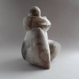 Ceramic Sculpture, Gray, Ceramics, Ceramic Figurine, African Figure, Sculpture For The Garden, Ceramics Raku, Art & Collecting, Woman Figurine - thumbnail 2
