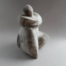 Ceramic Sculpture, Gray, Ceramics, Ceramic Figurine, African Figure, Sculpture For The Garden, Ceramics Raku, Art & Collecting, Woman Figurine - thumbnail 4