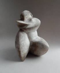 Ceramic Sculpture, Gray, Ceramics, Ceramic Figurine, African Figure, Sculpture For The Garden, Ceramics Raku, Art & Collecting, Woman Figurine - thumbnail 1