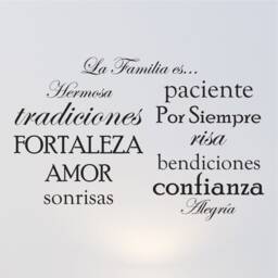 Set Of 12 Family Quote Words Vinyl Wall Sticker Picture Frame Home Decal Sticker, Spanish La Familia Es #1476 - thumbnail 2