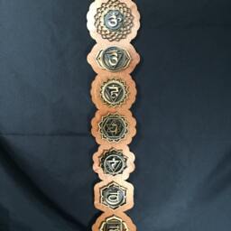 "Chakra Wooden Wall Art Laser Cut Birch Wood, Yoga Decor - 34"" X 6" - thumbnail 2