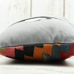 Handmade Kilim Pillow Cover Vintage Turkish Wool Cushion - 16x16 Inch - thumbnail 3