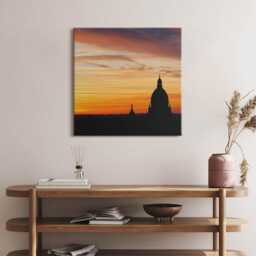 Building At Sunset Canvas, Wall Art Picture, Orange Decoration, Travel Canvas - thumbnail 3