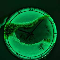 Led Wall Clock Resin Beach Art With Live Moss, Night Light Decor - thumbnail 4