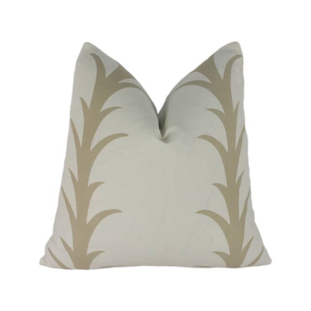 Schumacher - Acanthus Stripe Sand Elegant Stylized Striped Designer Cushion Cover Handmade Throw Pillow Home - image 1