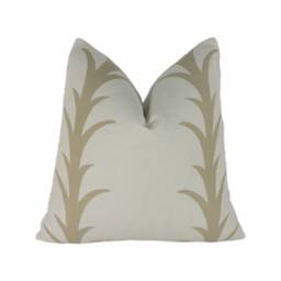 Schumacher - Acanthus Stripe Sand Elegant Stylized Striped Designer Cushion Cover Handmade Throw Pillow Home - thumbnail 1