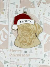 Personalised Pet Christmas Bauble/Ornament With Name - Dog Dogue De Bordeaux Cane Corso French Mastiff 065 Bauble - Decor - thumbnail 1