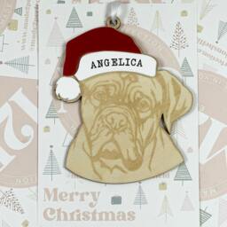 Personalised Pet Christmas Bauble/Ornament With Name - Dog Dogue De Bordeaux Cane Corso French Mastiff 065 Bauble - Decor - thumbnail 3