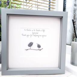 Teacher Thank You Gift Pebble Picture Framed Personalised Childminder, Tutor, School - thumbnail 3