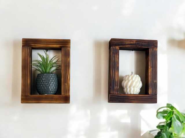 Rustic Floating Shelves Decor Small Wall Shelf Handmade Shelving Unit Minimalist Home & Gift - image 1
