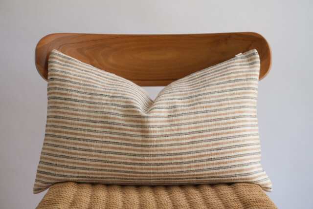 Handwoven Lumbar Pillow Cover Karen Batik, Boho Farmhouse - 12x20 - image 1