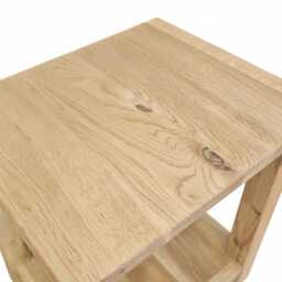 Solid Oak Side Table - Rustic Lamp With Shelf - Ready Assembled - thumbnail 3