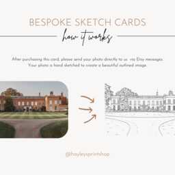 Custom Wedding Venue Sketch Card, Personalised Wedding, Hand Drawn Illustration, Bride & Groom Gift, Card For Couple, Newlyweds Keepsake - thumbnail 3