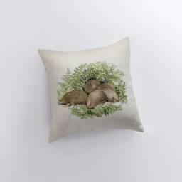 Hedgehogs - Pillow Cover Throw Hedgehog Animals Wild Sofa Pillows Couch Room Decor - thumbnail 3