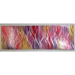 Abstract Metal Wall Art, Red Pink Purple Silver, - thumbnail 2