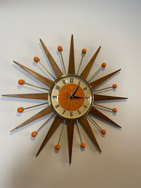 Handmade Mid Century Starburst Clock 21 - image 1