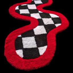 Red Check Carpet. Black & White Living Room Modern Bathroom Check Pattern Hallway Runner Christmas Gifts - thumbnail 2