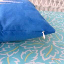 Blue Suede Embroidered Music Notes Pillow Cover - thumbnail 4