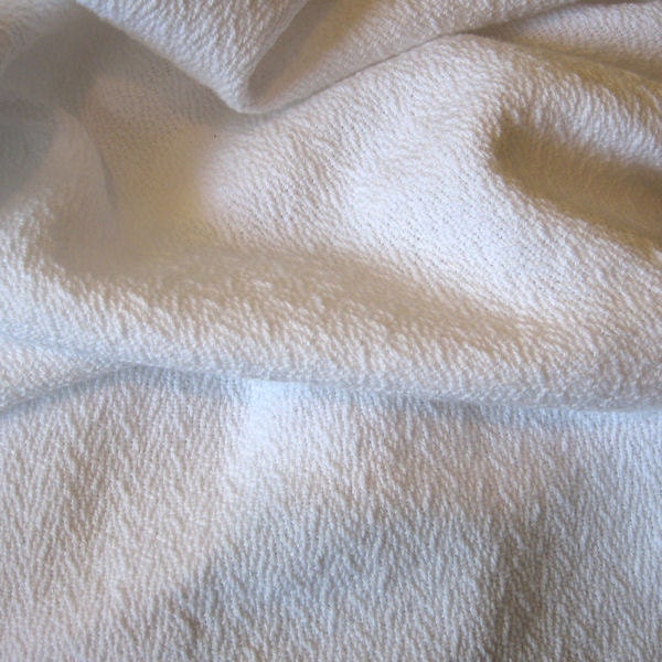 Cotton Baby Blanket - Handwoven White - image 1