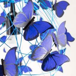Blue Butterflies Chandelier, Fairy Lamp Art Fixture, Unique Home Lighting, Gift For Teenager - thumbnail 2
