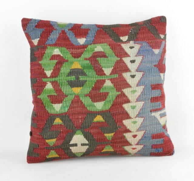Kilim Pillow K20 16x16Inc, Kilim Cover, Home Decor, Decorative Throw - image 1