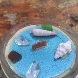 Njord Sea God Beeswax Candle Shells, Glass & Anchor Charm - thumbnail 4