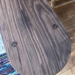 Solid America Black Walnut Bench With Rounded Ends & Ash Wedged Tenon Joints - thumbnail 3