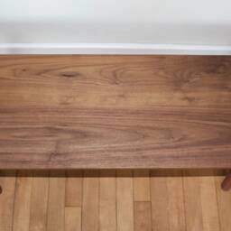 Solid America Black Walnut Bench With Rounded Ends & Ash Wedged Tenon Joints - thumbnail 2