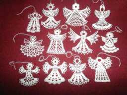 12 Christmas Angels Crochet Winter Decor Snowflakes Ornaments White Angel Cotton Home Holiday Of Fir-Tree