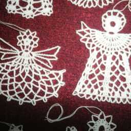 12 Christmas Angels Crochet Winter Decor Snowflakes Ornaments White Angel Cotton Home Holiday Of Fir-Tree - thumbnail 2