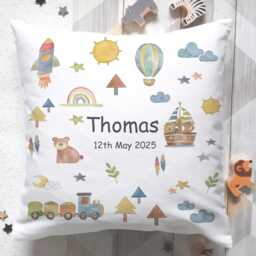 Personalized Christening Cushion Jungle Animals, Baptism Gift For Boys - thumbnail 3
