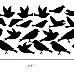 Bird Wall Decal Stickers Peel & Stick Decor Flying Sitting Removable Reusable Vinyl Art Great With Large Tree Decals #1387 - thumbnail 2