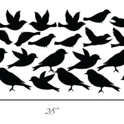 Bird Wall Decal Stickers Peel & Stick Decor Flying Sitting Removable Reusable Vinyl Art Great With Large Tree Decals #1387 - thumbnail 3