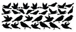 Bird Wall Decal Stickers Peel & Stick Decor Flying Sitting Removable Reusable Vinyl Art Great With Large Tree Decals #1387 - thumbnail 1