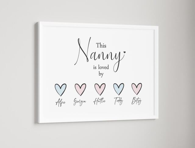 Personalised Family Nanny Nana Grandchildren Print - Up To 14 Children Unframed - image 1