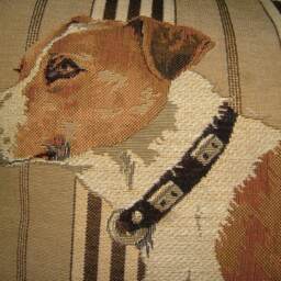 Jack Russell Sitting Stripe Oblong Tapestry Cushion Pillow Cover - thumbnail 2