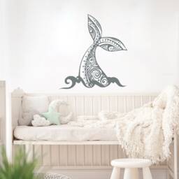 Whale Tail Wall Decal Bathroom, Nautical Decor Bedroom Living Room, Underwater Ocean World Sticker, Nursery Kids Room Art S281 - thumbnail 3