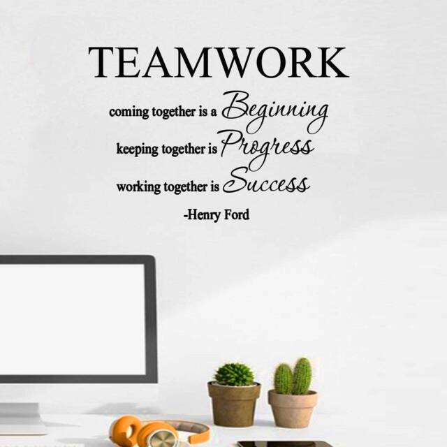 Teamwork Coming Together Is A Beginning Henry For Quote Motivating Decals Home & Office Wall Decor -18097 - image 1