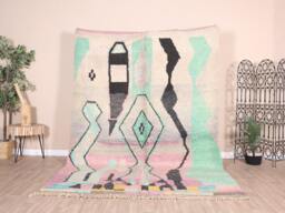 Authentic Boujaad Rug, Green Moroccan Rug 6x9 Ft - thumbnail 1