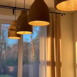 Wood Pendant Light, Modern Ceiling Light For Dining Room, Farmhouse Natural Chandelier, Scandinavian Lamp Shade - thumbnail 2