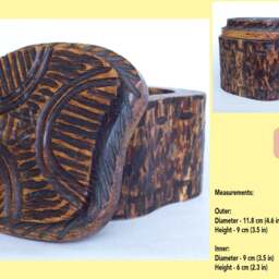 Wooden Box Handmade For Jewelry Geometric Lines Unique Design Vintage Look - thumbnail 2