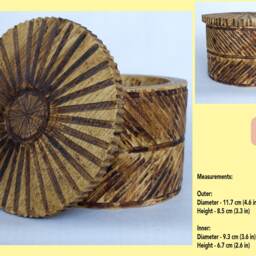Wooden Box Handmade For Jewelry Geometric Lines Unique Design Vintage Look - thumbnail 3