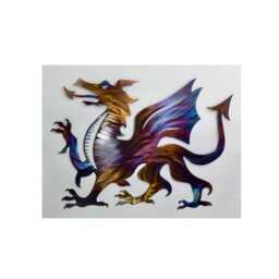 Welsh Dragon Rainbow Metal Wall Art Gift Y Ddraig Goch Cymru Flag Decor Wales Present Memorial Celtic Plaque Christmas 40cm - thumbnail 2